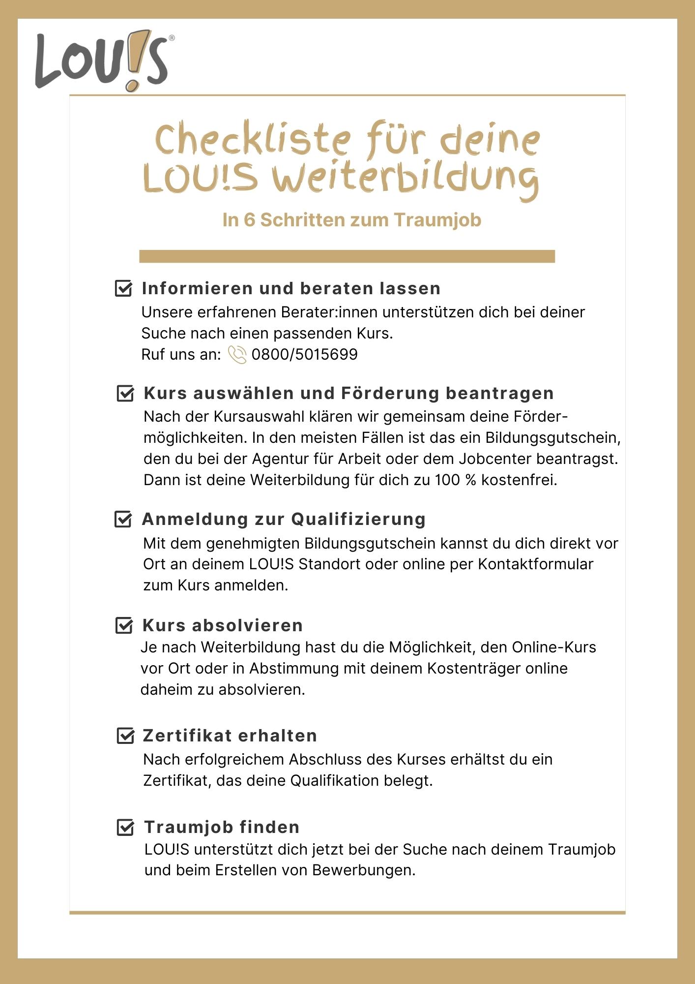 Checkliste für deine LOU!S Weiterbildung